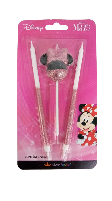 Vela Disney Minnie Mouse- 01 uni. / 4 X 15 cm
