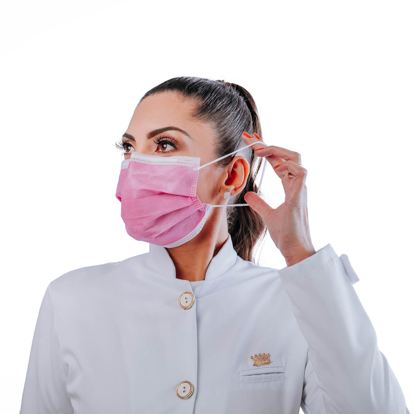 Mascara Tripla Proteção Descartável Pink Caixa com 50 - SP Protection