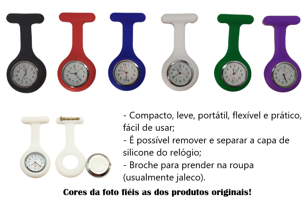 Relógio de Lapela Preto - Medicina e Enfermagem