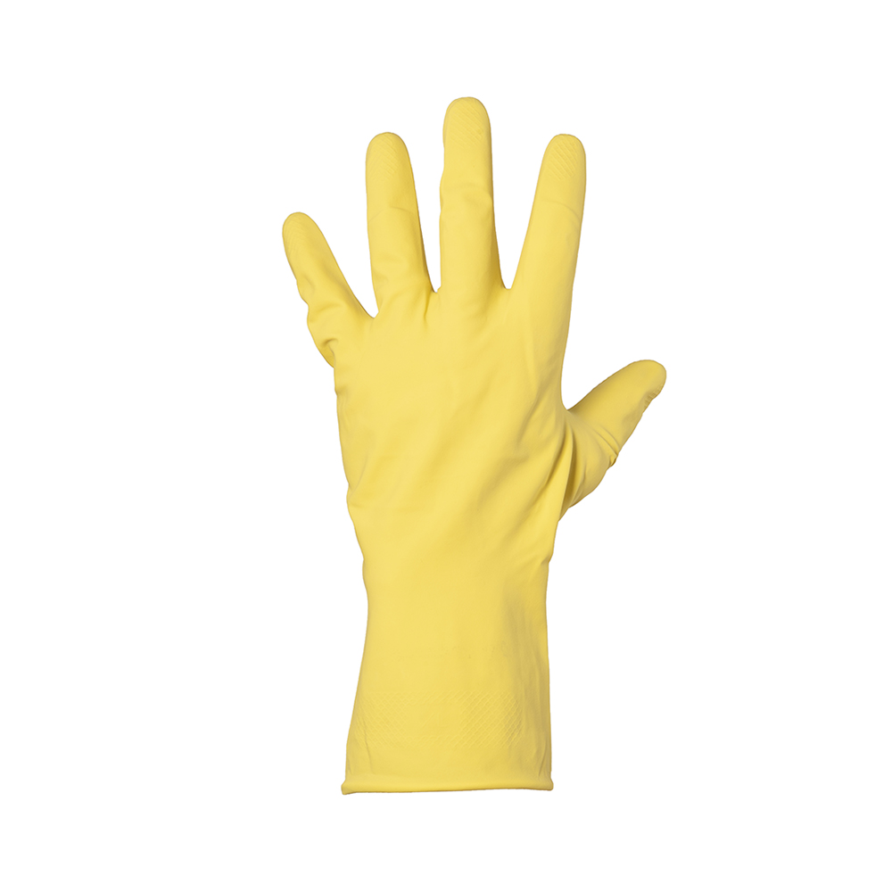 Luva de Limpeza de Látex com Forro em Algodão Flocado Danny Confort DA 299 Amarela