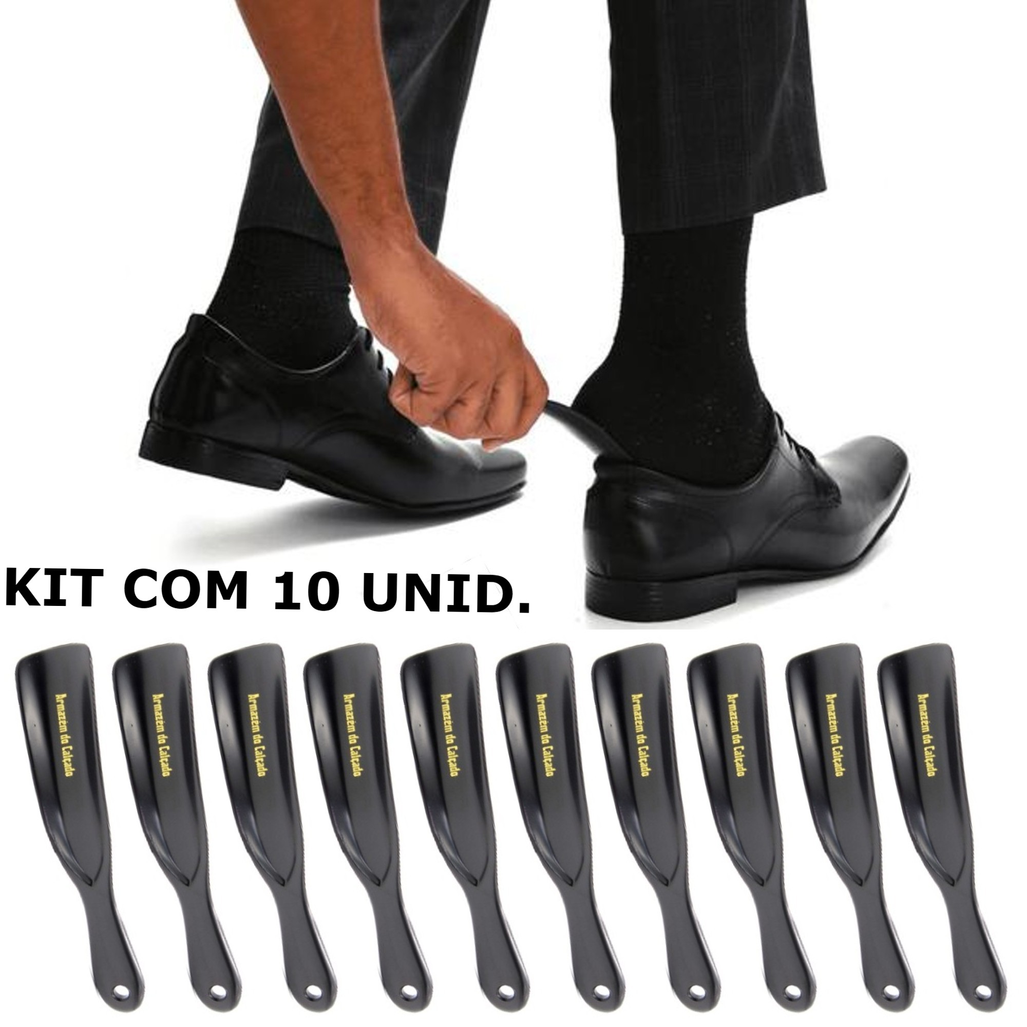 Kit 10 Calçadeiras P/ Sapatos Em Geral Calçador