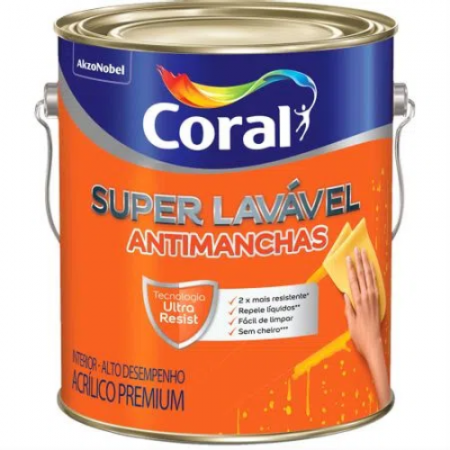 Tinta Acrílica Premium Antimanchas Super Lavável 3,6L Coral