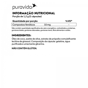 Premium Própolis Verde - 10mg Compostos Fenólicos - 60 Caps - PURA VIDA