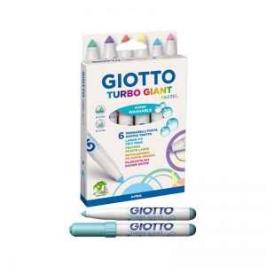 Canetinha Hidrocor Giotto Turbo Giant Pastel 6 Cores