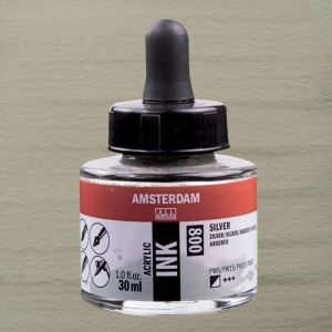 Tinta Acrílica Líquida Amsterdam Ink 30 ml 800 Silver