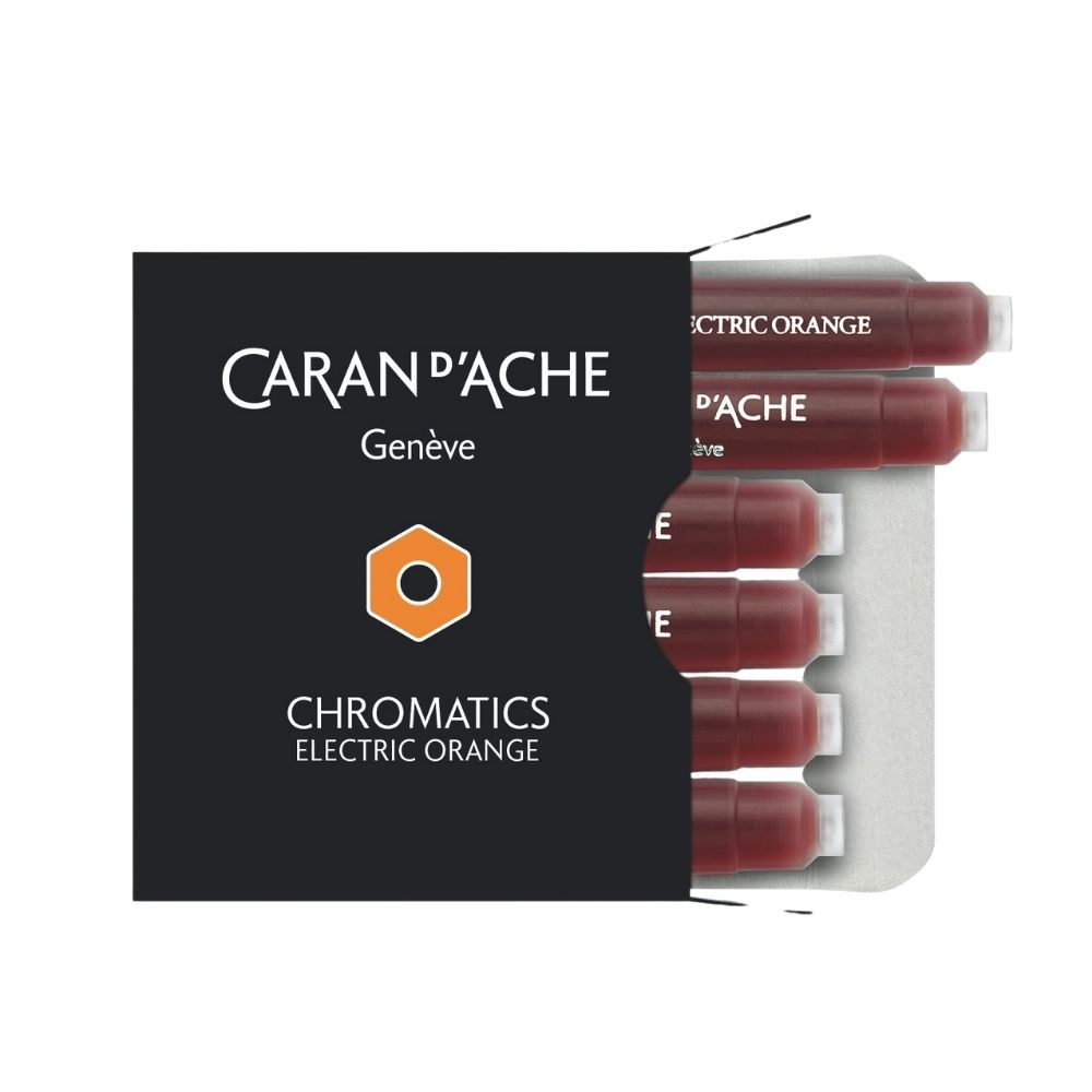 Cartucho para Caneta Tinteiro Caran d'Ache 849 Chromatics Eletric Orange com 6 unidades 8021.052
