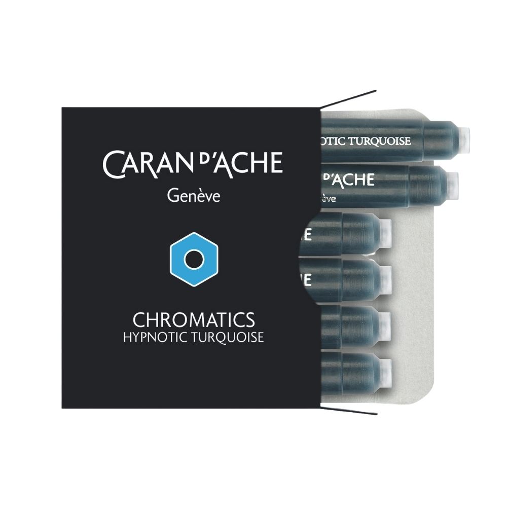 Cartucho para Caneta Tinteiro Caran d'Ache 849 Chromatics Hypno Turquoise com 6 unidades 8021.191