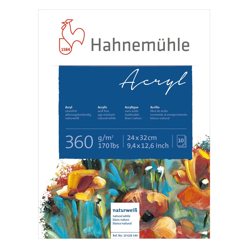 Papel para Acrílico Hahnemühle Acryl 360g 24x32cm Bloco 20 Folhas 10628140