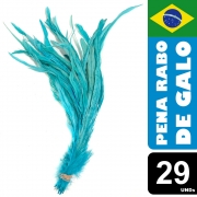 Pena Rabo de Galo Colorido Artesanato Carnaval 30-40 cm 005