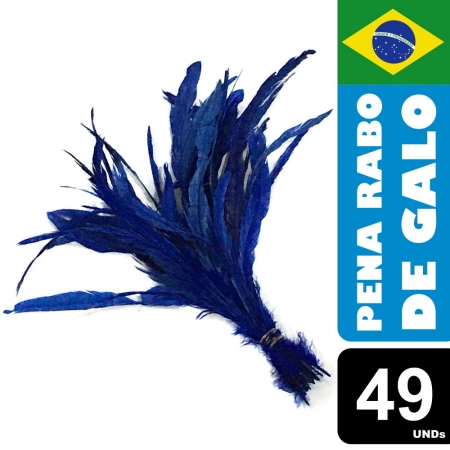 Pena Rabo de Galo Colorido Artesanato Carnaval 30-40 cm 051