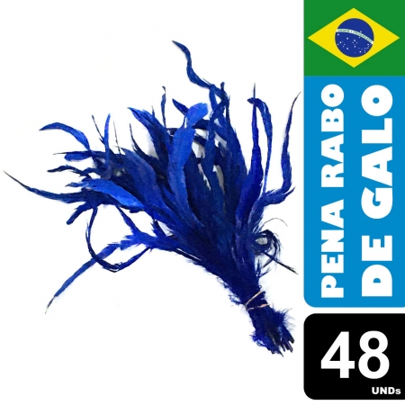 Pena Rabo de Galo Colorido Artesanato Carnaval 30-40 cm 056