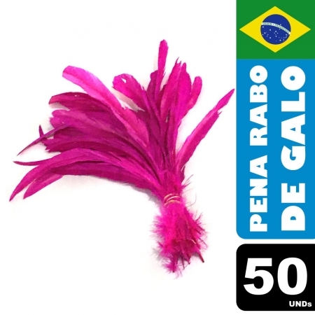 Pena Rabo de Galo Colorido Artesanato Carnaval 30-40 cm 084