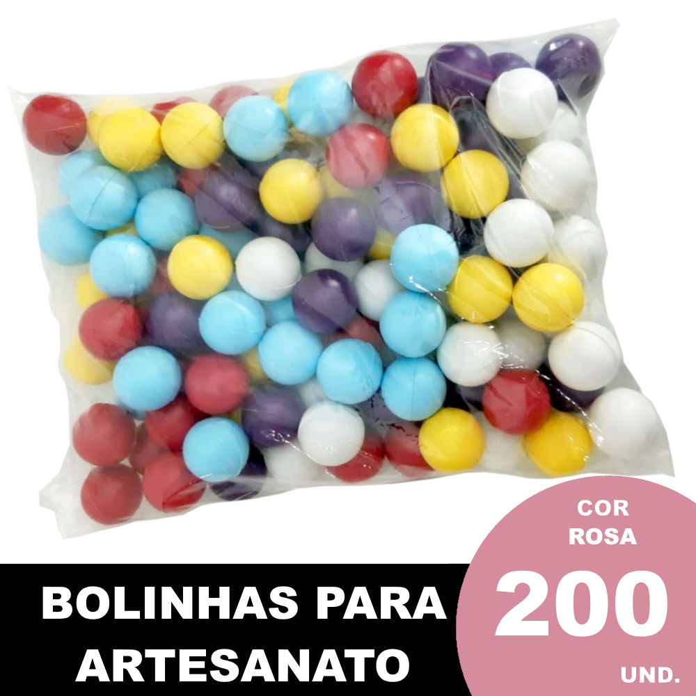 Bolas Bolinhas plástico ping-pong Pacote C/200 Unid Rosa
