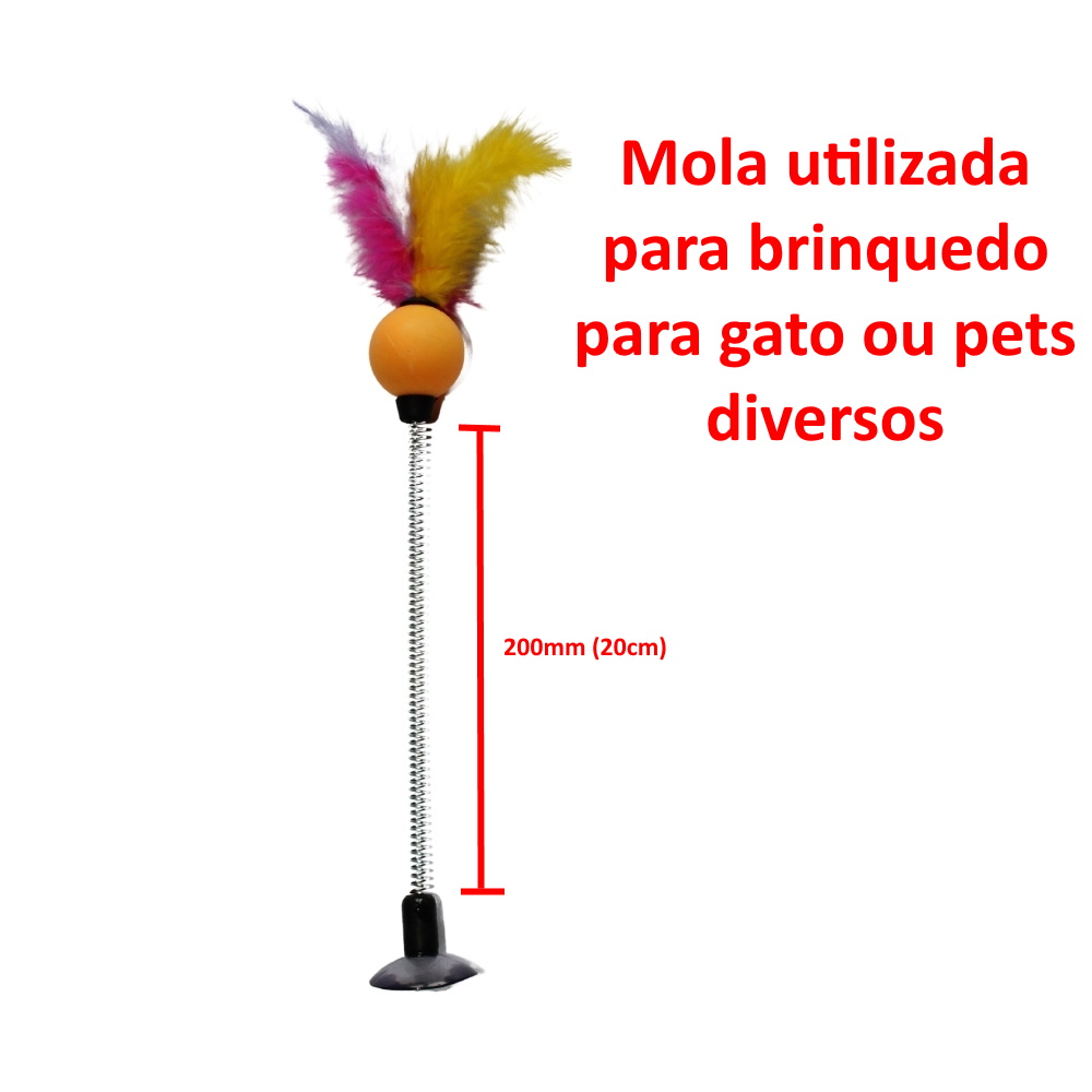Mola Brinquedo p/ Gato Varinha Pena Pet Shop Kit 200 UND