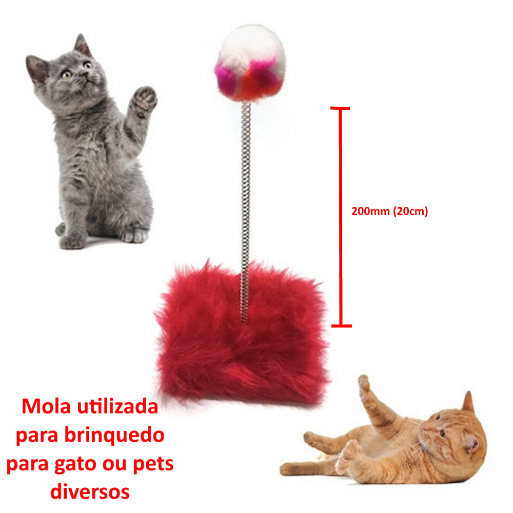 Mola Brinquedo p/ Gato Varinha Pets Pena Pet Shop Kit 20 UND
