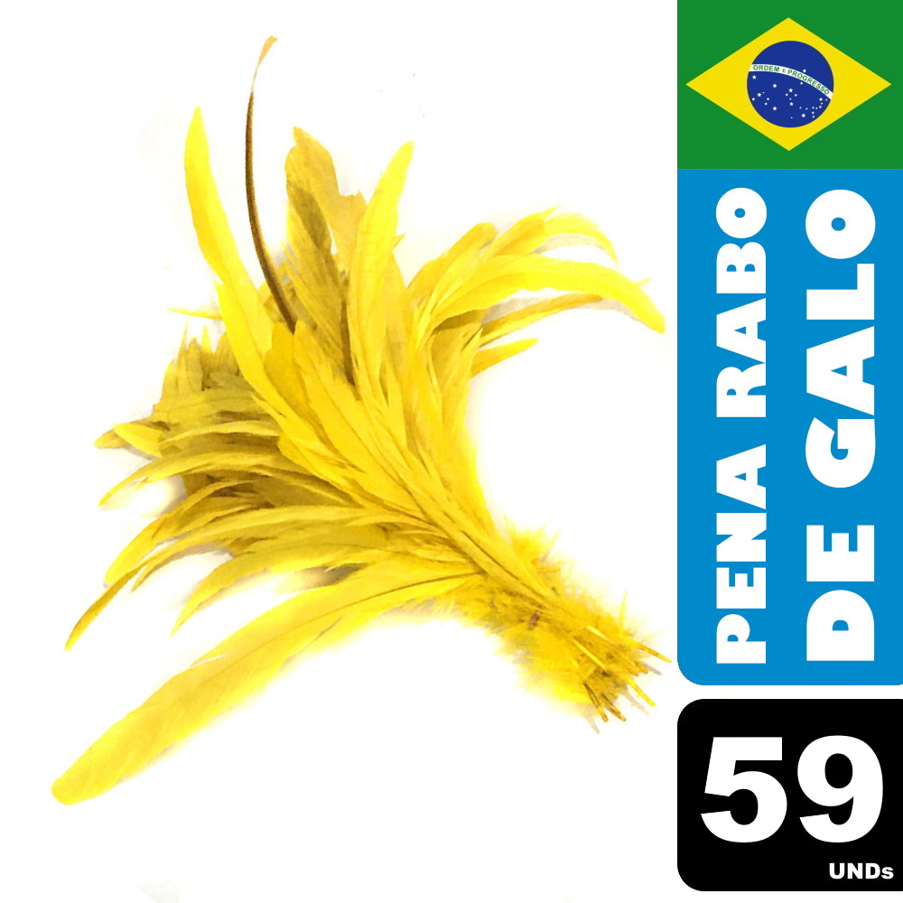 Pena Rabo de Galo Colorido Artesanato Carnaval 30-40 cm 075