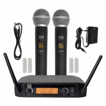 Microfone MXT S/ Fio Duplo UHF 520M