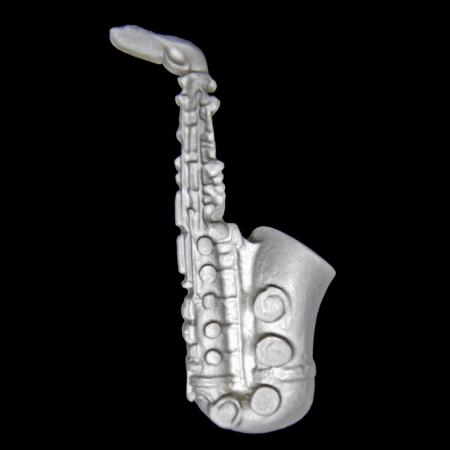 (225) Aplique Resina Branco Saxofone
