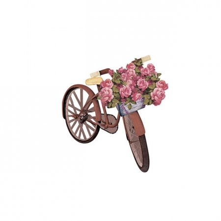 Aplique Litoarte Ref. APM8-1068 - Bicicleta com Rosas (8cm)