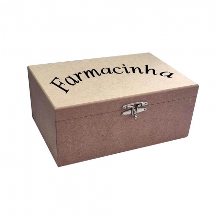 Caixa de Remédio Fecho e Dobradiça, Lisa, Vazado Farmacinha (30x20x13)