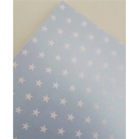 Folha Simples de Scrapbook Metalizado Estrela Básica  Azul