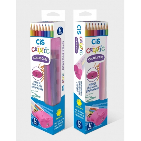 Lápis de Cor Cis Criatic Color Case com Apontador - Estojo com 12 Cores