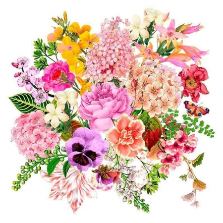 Pct. De Guardanapos 20 Un. Ref.1334373- Flower Bouquet- Flores