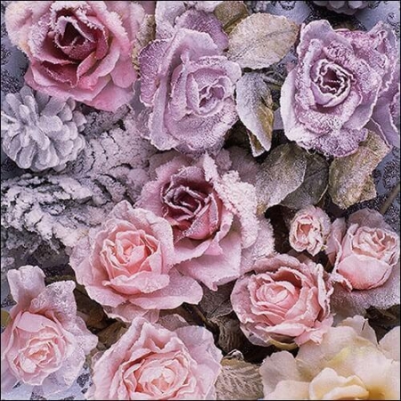 Pct. De Guardanapos 20 Un. Ref. 3315270 - Winter Roses - Flores/Rosas