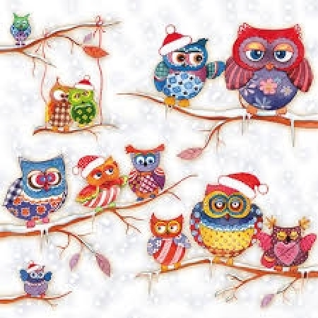 Pct. De Guardanapos 20 Un. Ref.33305055 - Christmas Tree With Owls