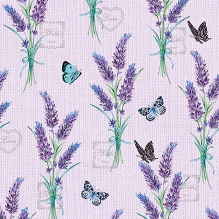 Pct. De Guardanapos Ambiente 20 Un. Ref. 13314226 - Lavender with Love Lilac - Flores/Borboletas