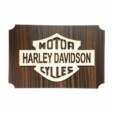 Placa Decorada Laser  Harley Davidson Motorcycles  (27x18)