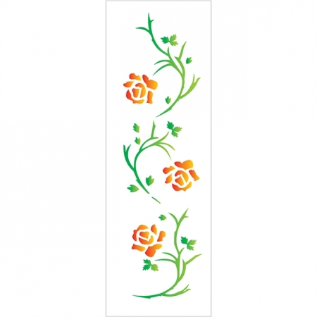 Stencil 10X30 - Flores Rosas (OPA 339)