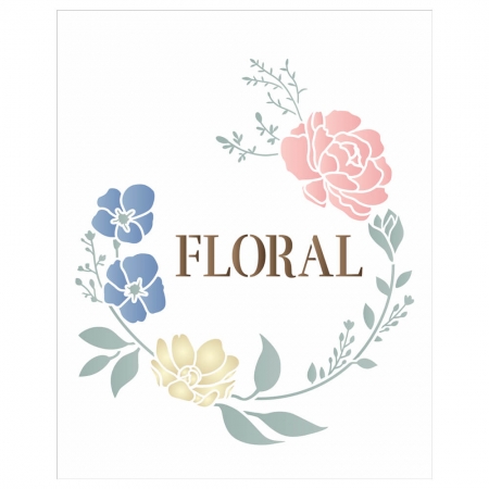 Stencil 20x25 - Palavras Floral e Flores (OPA 3444)