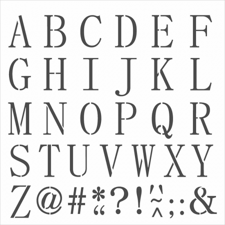 Stencil 30,5x30,5 - Alfabeto Reto Maiúsculo II (OPA 3420)