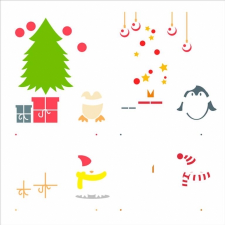 Stencil 30,5x30,5 - Árvore de Natal e Pinguim (OPA 3008)