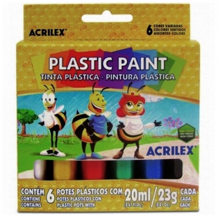 Tinta Plástica Plastic Paint 20ml/23g com 6 cores