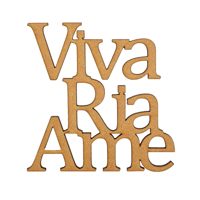 Aplique Frase Viva, Ria, Ame(10x10cm) - Pacote com 1 Unidade