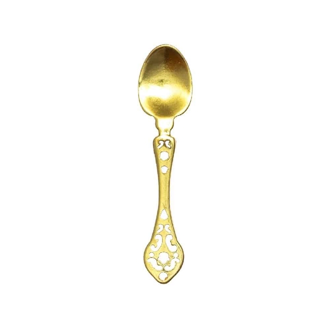 Enfeite Talheres Ouro (8cm) - Pacote com 1 Garfo/1 Faca e 1 Colher