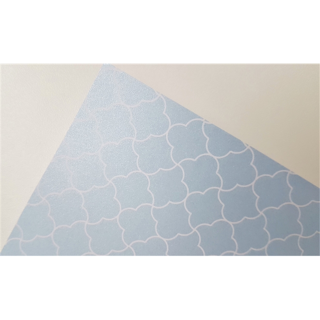 Folha Simples de Scrapbook Metalizado Geométrico Azul