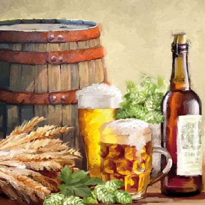 Pct. De Guardanapos 20 Un. Ref. 13310110 - Beer and Hops - Vinho/Cerveja/Bebida