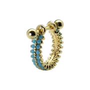 Piercing  Conch Pedra Azul bebe de zircônia  Banhado a Ouro