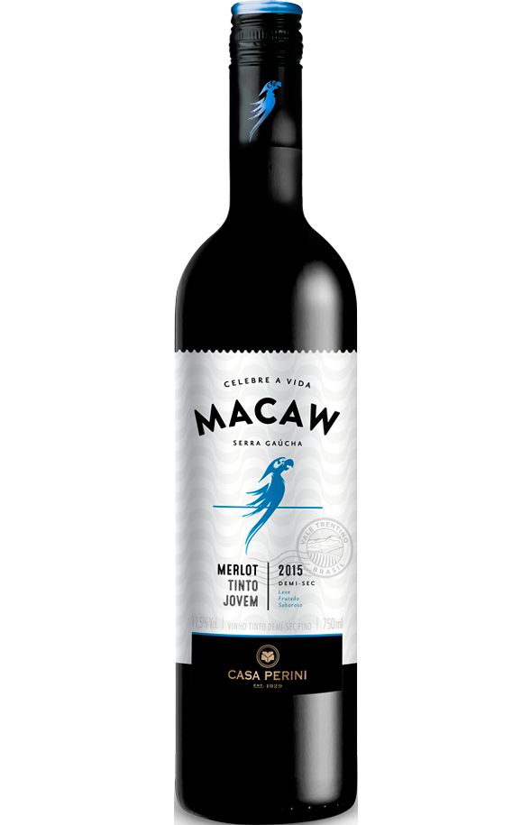 Vinho Fino Tinto Demi-sec - Merlot - Macaw