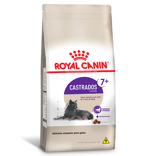 Ração Royal Canin Feline Health Nutrition Sterilised 7+ para Gatos Adultos Castrados a partir de 7 anos de idade