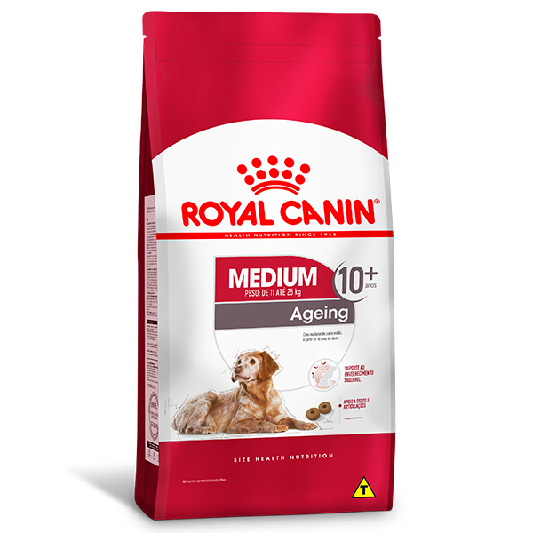 Ração Royal Canin Medium Ageing 10+ para Cães Idosos de Raças Médias com 10 anos ou mais de idade 15Kg