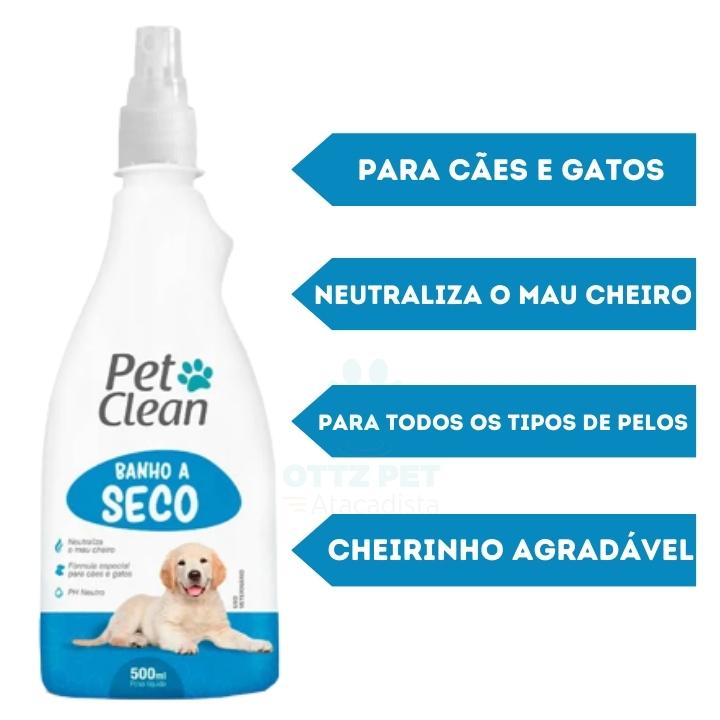 Banho a Seco Spray Pet Clean 500 mL para Cães e Gatos