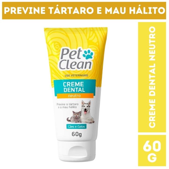 Creme Dental Neutro Pet Clean para Cães e Gatos - 60 g