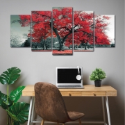 A Árvore da Vida Vermelha - Mosaico 5 peças