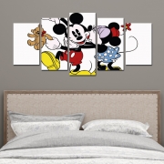 Mickey e Minnie Beijo - Mosaico 5 peças