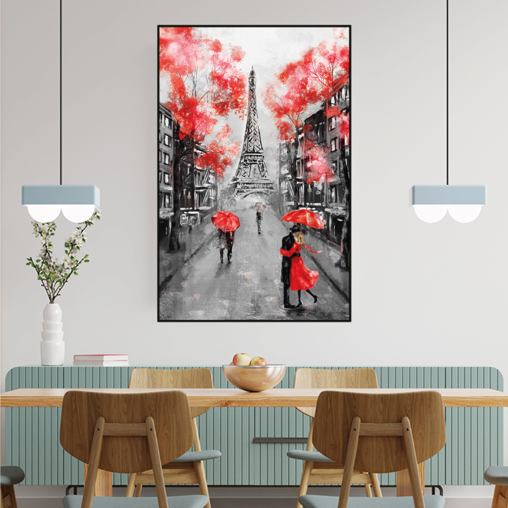Quadro Decorativo Paris - Vermelho Paixão