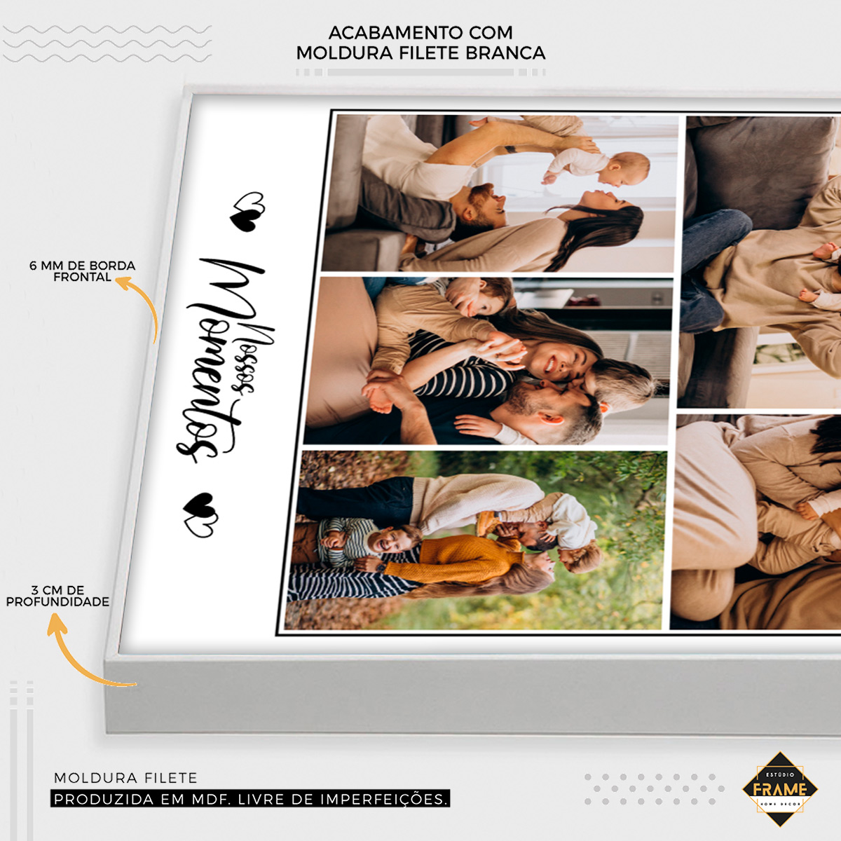 Quadro Fotográfico Polaroid II - Nossos Momentos - Personalizado